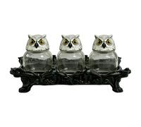 Glass Owl Jars | Gothic Salt Container | Decorative Sugar Jars | for Pagans Wiccans Collectors Kitchen Pantry Cabinet Shelves Living Room Bedroom Apartment Study Meal Prep