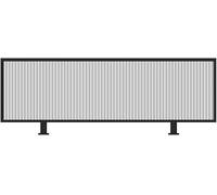 Glass Panel Divider for Dining Areas Privacy Screen for Office and Public Iron Frame Countertop Low Fence(Schwarz,50x50cm/19.68x19.68in)