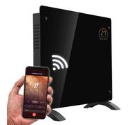 Glass Panel Heater, Electric 1000W, Wi-Fi Enabled - Black