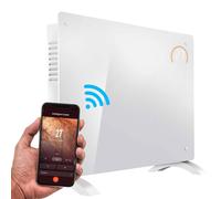 Baridi Electric Glass Panel Heater, 2000W, Thermostat Controlled 24Hr 7 Day Timer, Wi-Fi Enabled, Remote Control, White - DH140