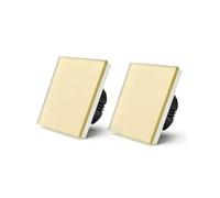 Glass panel touch light switch standard touch-sensitive bathroom switch, no neutral wire required, three colors optional, stylish and beautiful(2pcs)