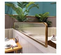 Glass Partition Divider for Restaurants Raised Striped Screen for Dining Areas Hot Pot Countertop Divider Elegant Low Fence for Privacy and Style