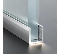 Glass Partition Fixed Channel U-Shaped 3-18mm, Aluminum Shower Panel Guide Waterproof Deep Retainer Track, Silver Frameless Door Channel, Wall/Floor/Ceiling Mounted(4.0mm,L2.30m/7.5ft)