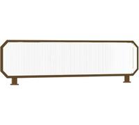 Glass Partition for Dining Areas - 4pcs 39.3x11.8in Striped Restaurant Counter Divider with Iron Frame (Gold) - Stylish Office & Cafe Separation Solution