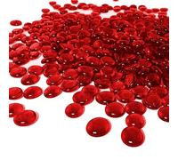 Glass Pebbles for Aquariums, Vases & Plant Pots - Decorative Polished Stones - Colorful Gems for Crafts & Home Décor - Non-Toxic, Safe for Fish & Plants (0.955Kg, Red Pebbles)
