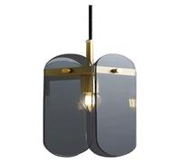 Glass Pendant Light Brass Hanging Chandelier Lamp with Gary Glass Shade, Kitchen Island Lighting Fixture,Chandeliers