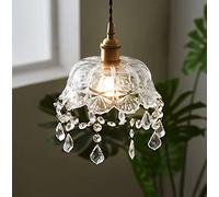 Glass Pendant Light Crystal Pendant Lampshade Ceiling Light Chandelier Ceiling Lamp Bedside Lamp Decoration Chandelier for Bedroom, Corridor, Dining Room, Porch