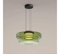 Glass Pendant Light, Hanging Ceiling Light Fixture With Adjustable Cord, 1 Layer Nordic Style Kitchen Island Pendant Lighting, Hanging Light For Living Room Bedroom And Hallway(Green,25*45CM)