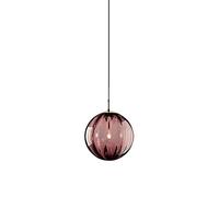 Glass Pendant Lighting Fitting Globe Mini Chandelier, Kitchen Island Light Fixture Bedroom Bedside Hanging Lamp, Modern Ripple Shade Metal E27 Drop Ceiling Light, Dia-30cm