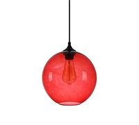 Glass Pendant V-intage Industrial Ceiling Hanging Lamp Chandelier Compatible with Clothing Island Restaurant Beautiful Decoration E27 Flush Mount Light (Color : Red),Led Chandel