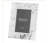 Glass Photo Frame, 4" x 6", White Marble Effect Boxed Table top only