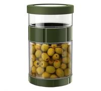 Glass Pickle Jar with Strainer Flip, 1500ml Pickle Olives Jar Container, Leak-proof Juice Separator Container for Kitchen Storage, Fermentation, Pickling and Food Preservation