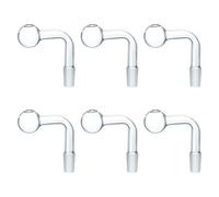 Glass Pipe, 6 Pack of 90 Degree G Lass Pipes for Laboratory Research, Aromatherapy Diffusion, Durable Glass Tubes