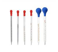 Glass Pipette Dropper, Microscope 5pcs Glass Graduated Pipette Dropper 0.5ml/1ml/2ml/3ml/5ml/10ml Rubber Head Glass Dropper For Lab(3 ml)