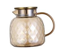 Glass Pitcher with Lid Borosilicate Water Carafe,Wheat 1.5L