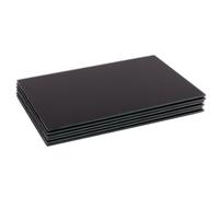 Harbour Housewares 6X Glass Placemats - 40 X 30Cm - Black - Dining Table Place Mats Tabletop Protector For Kitchen Worktops