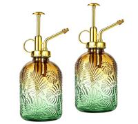 Glass Plant Mister Spray Bottle, 360ML Small Watering Can with Gold Top Pump, with Retro High-Atomization Nozzle, for Garden, Plant, Indoor Outdoor Houseplants, Cleaning