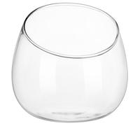 Glass Planter Slanted Mouth Terrarium Jar for Succulents and Moss | Indoor Plant Pot, round Bowl, Decorative Glass Vase for Bookshelves, Simple Elegant Home Office Display