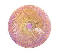 Glass Plate 33 cm, Colourful Boheme Plate Glass Dessert Plates, Elegant Bread and Butter Plates, Modern Design Glass Table Plate Fruit Plate (Purple)