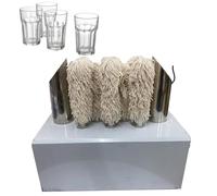 Glass Polisher, Stainless Steel Electric Machine with Hot Air Drying Function, 360° All-Round Cleaning for Various Round Glassware