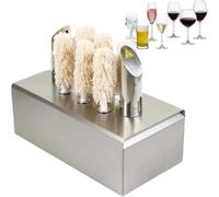 Glass Polishing Machine, 304 Stainless Steel Electric Polisher, Includes 3 Microfiber Brushes, Labor-Saving Tool for Spotless Finish in Bars, Cafes, and Restaurants