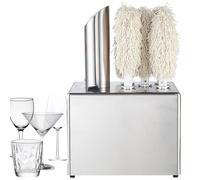 Glass Polishing Machine - Stainless Steel Automatic Electric Tool for Commercial Wine Glass Cleaning - 8 Heads for Bars