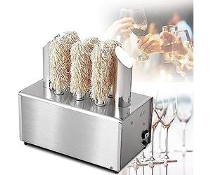 Glass Polishing Machine with Drying Function and Cleaning Brush, Compatible with Multi-Cup Use for Hospitality Applications