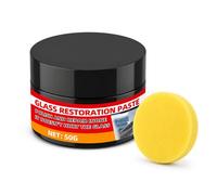 Glass Polishing Paste, Windscreen Scratch Cleaner, Glass Scratch Remover, Car Scratch Remover, Car Glass Polish - 50g Paste with Sponge for Oil Film, Fine Marks on Car Windows, Windscreen & Mirrors