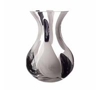 Glass Posy Vase, 17cm Tall, Decorative Glass Flower Vase for Home & Office, Storm Cloud Design Black, Grey & White