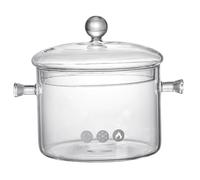 Glass Pot 1.5l/50oz Clear Simmer Pot Potpourri with Lid & Handles Heat Resistant Glass Cookware for Cooking, Soup, Milk, Tea