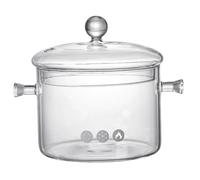 Glass Pot 1.5l/50oz Clear Simmer Pot Potpourri with Lid & Handles Heat Resistant Glass Cookware for Cooking, Soup, Milk, Tea Kitchen.