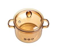 Glass Pot | Clear Heat-Resistant Glass Cookware with Lid - Slow Cooker Cookware | for Boiling Milk Pasta Soup Food Tea Steam Hot Home Stove Microwave