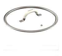 Glass Pot Lid with Silicone Handle for 16-26cm Pans and For Pots Tempered Construction with Stainless Steel Frame for Secure Fit and Safe Handling (16 CM)
