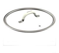 Glass Pot Lid with Silicone Handle for 16-26cm Pans and For Pots Tempered Construction with Stainless Steel Frame for Secure Fit and Safe Handling (22 CM)