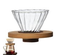 Glass Pour Over Coffee Dripper - 4.45 Inches Manual Brew Filter,Slow Coffee Maker | Hand Drip Coffee's Brewer - Premium Glass 260g Easy Use Design For Bold Flavor Release Daily Brewing