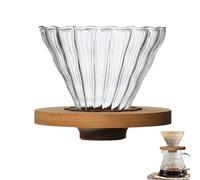 Glass Pour Over Coffee Dripper,Clear Drip Coffee Pour Over, Glass Coffee Filter - Hand Brewed Coffee Filter Cup, Reusable Filter Cone for Coffee Lovers