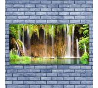 Glass print Wall art 140x70 Image Picture Waterfall Nature