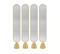 Glass Privacy Screen Partition, Freestanding Wall Divider with Rounded Base, Versatile Metal Frame Decor for Living Room and Hall, 1 Piece