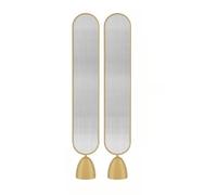 Glass Privacy Screen Partition, Freestanding Wall Divider with Rounded Base, Versatile Metal Frame Decor for Living Room and Hall, 1 Piece