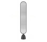 Glass Privacy Screen Partition, Freestanding Wall Divider with Rounded Base, Versatile Metal Frame Decor for Living Room and Hall, 1 Piece