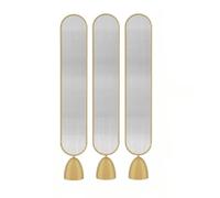 Glass Privacy Screen Partition, Freestanding Wall Divider with Rounded Base, Versatile Metal Frame Decor for Living Room and Hall, 1 Piece