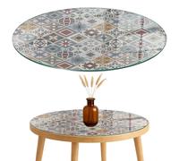 Glass Protector for Coffee Tables Mosaic Patterns With Embellishments Round 80cm