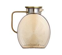 Glass Puche - Heat Glass Water Pitcher with Spout & Lid | Juice Juice Milk Tea Wine Dishwasher Safe Glass Container for Home Use