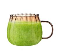 Glass Pumpkin Cups Transparent Mugs Glass Pumpkin Shape Mugs Coffee Clear Drinking Cup with Handle P-umpkin M-ugs G-Lass Tea C-ups G-Lass Water C-up Tea Milk M-UG 400ml