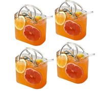 Glass Purse for Drinks, Glass Purse Vase, Unique Wine Glasses with Straw, Decorative Fish Bowl Vase with Straw, Handbag Vases for Cute Room Decor, For Fruit Juice, Tea, Flowers