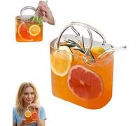 Glass Purse for Drinks with Straw,Purse Drinking Glass,Cute Handbag Shaped Cocktail Glasses Cups,Unique Wine Glasses Vase for Drinks,Handbag Vases for Fruit Juice,Flowers,Fish Tank Home Bar Decor