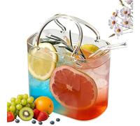 Glass Purse for Drinks with Straw, Purse Drinking Glass, Handbag Shaped Fishbowl Glass, Unique Wine Glass & Vase for Juice Tea Shots, Cute Drink Purse(1pc)