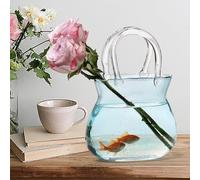 Glass Purse Vase, Creative Bubble Handbag Flower Vase, Clear Glass Purse VaseDecorative, Bag GlassVases, HandbagVase & Fish Bowl, ClearVase For Centerpieces For Home Decor