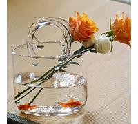 Glass Purse Vase for Flowers, Glass Bag Vase with Clear Glass Vase with Handle & Bubble Shaped Flower Vase for Floral Arrangement Centerpiece Home Decor