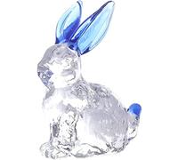 Glass Rabbit Figurine Cute Crystal Paperweight Rabbit Statue Tiny Animal Sculpture Art Animal Decor Ornament for Home Office